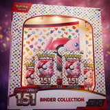 Scarlet and Violet Pokémon TCG binder collection with packs featuring Mewtwo and colorful background.