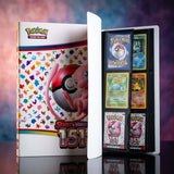 Scarlet and Violet Pokémon TCG binder showcasing various Pokémon cards in a colorful design.